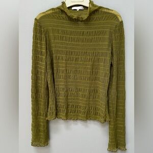 Olive Green See Through Long Sleeve